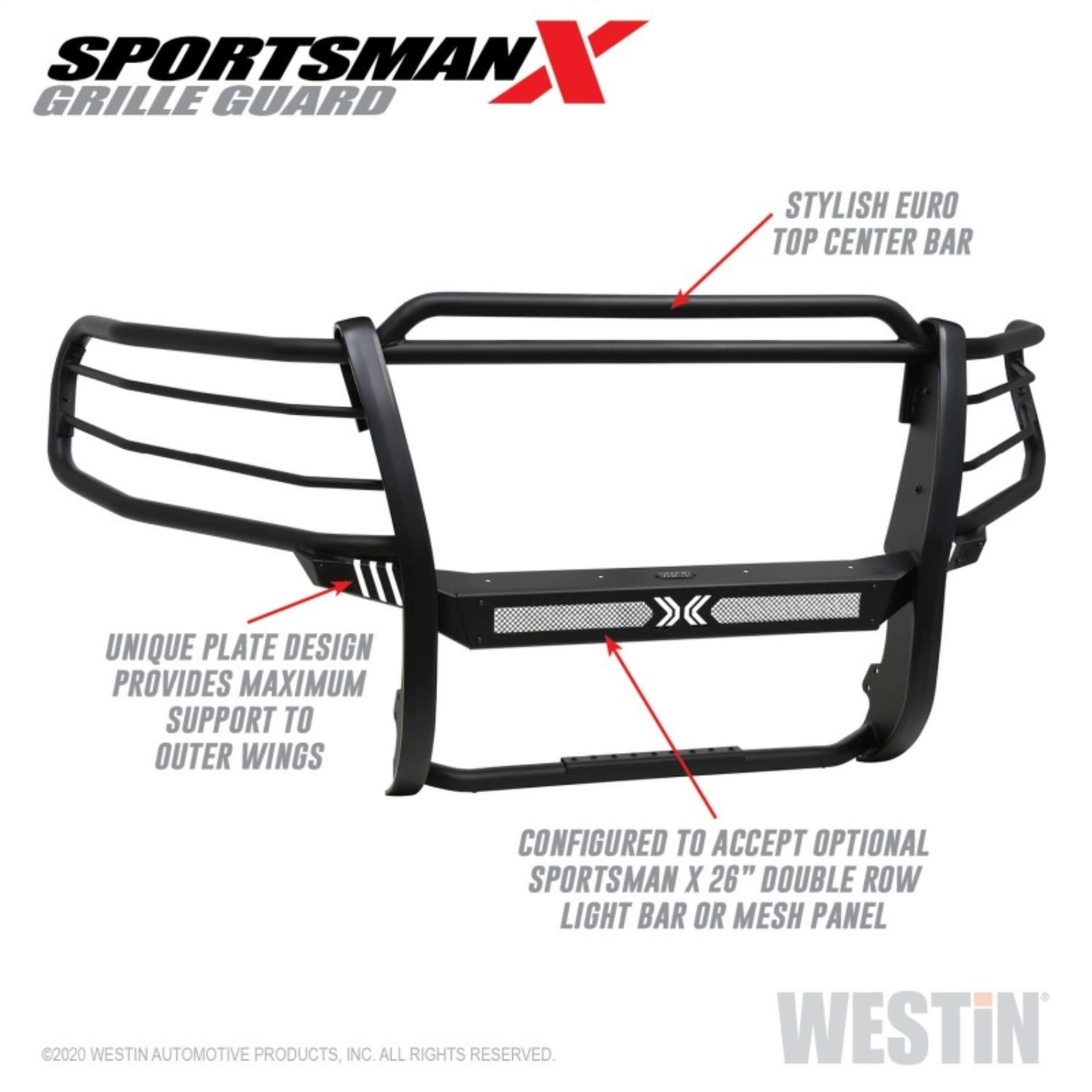 Picture of Westin 15-20 Chevy Suburban-Tahoe Sportsman X Grille Guard - Textured Black