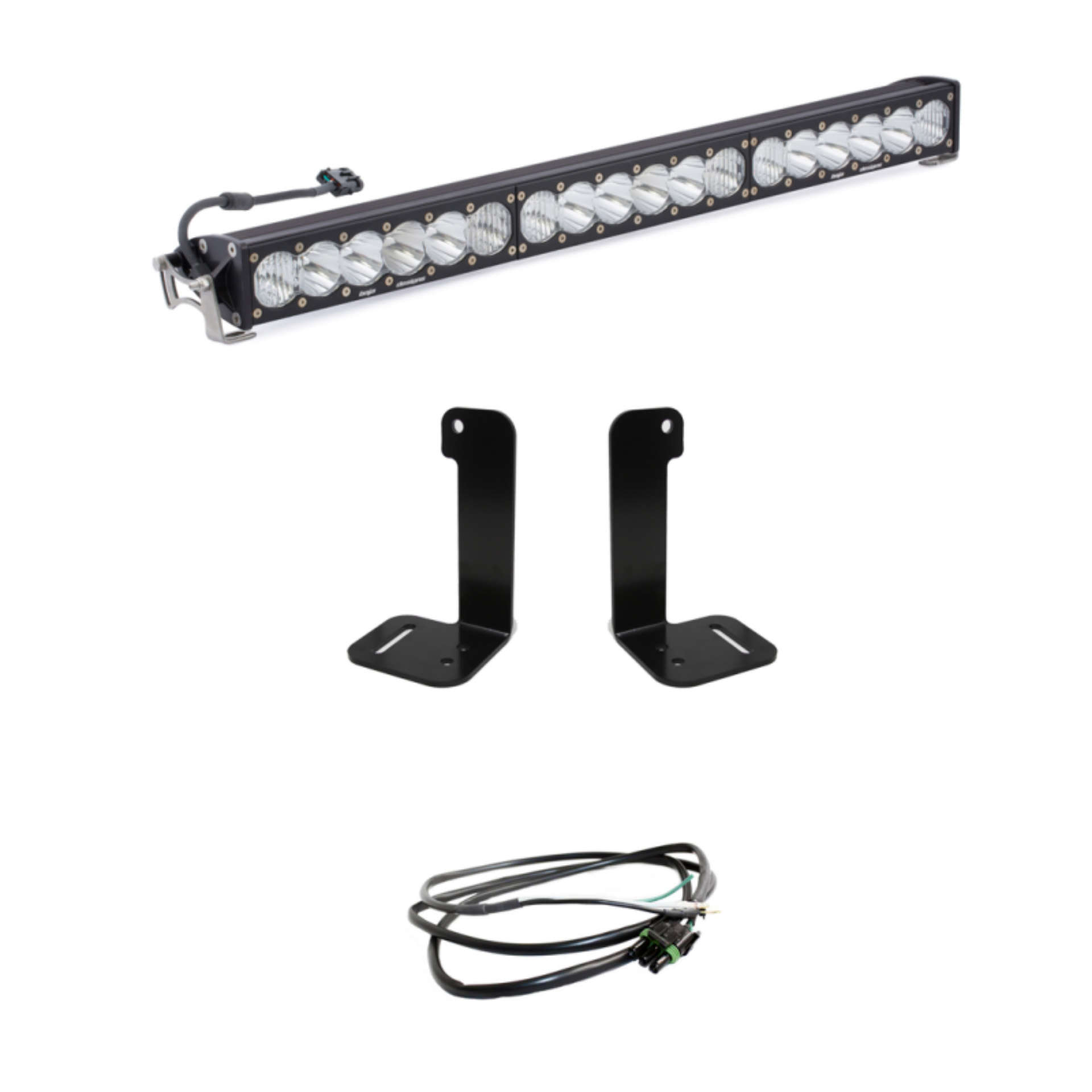 Picture of Baja Designs 2018+ Jeep Wrangler JL-JT OnX6+ 30in Bumper LED Light Bar Kit w- Upfitter