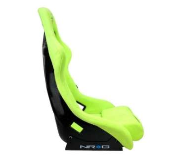 Picture of NRG FRP Bucket Seat PRISMA Edition - Large Neon Green Alcantara-  Pearlized Back