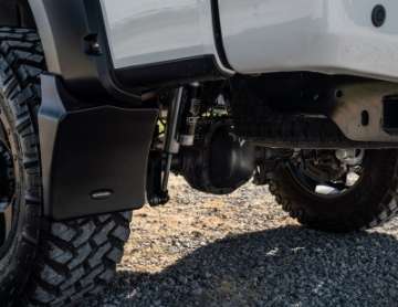 Picture of Bushwacker 14-18 Chevrolet Silverado 1500 Trail Armor Rear Mud Flaps Fits Pocket Style Flares