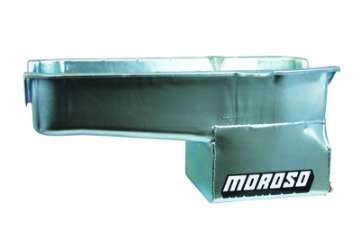 Picture of Moroso 80-85 Chevrolet SBC w-Passenger Side Dipstick Wet Sump 7qt 9-5in Steel Oil Pan - Black