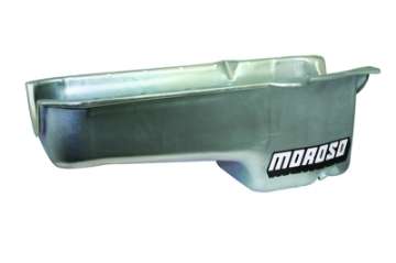 Picture of Moroso 80-85 Chevrolet Small Block w-Pssngr Side Dipstick Wet Sump 5qt 7-5in Steel Oil Pan - Black