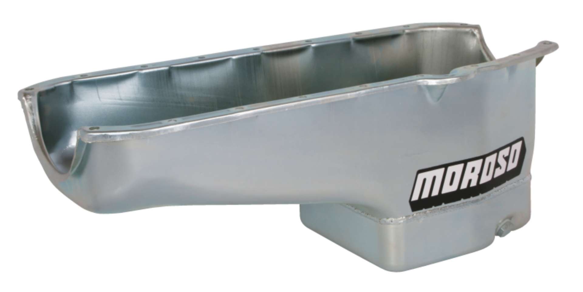 Picture of Moroso Pre-80 Chevrolet Small Block w-Driver Side Dipstick Wet Sump 6qt 8-25in Steel Oil Pan - Blk