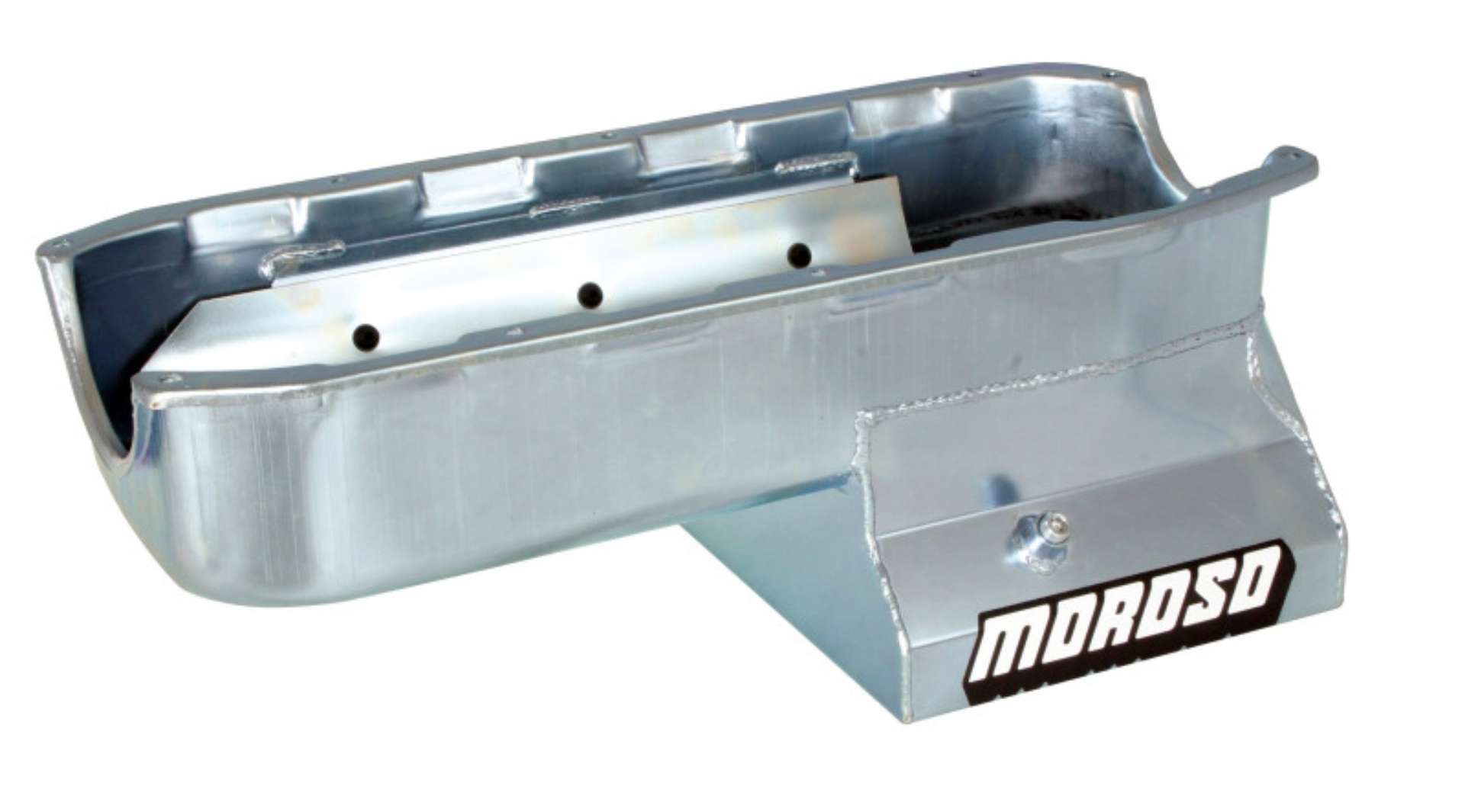 Picture of Moroso Pre-85 Chevrolet SBC w-2 Piece Rear Main Seal Wet Sump 7qt 8-25in Steel Oil Pan - Black