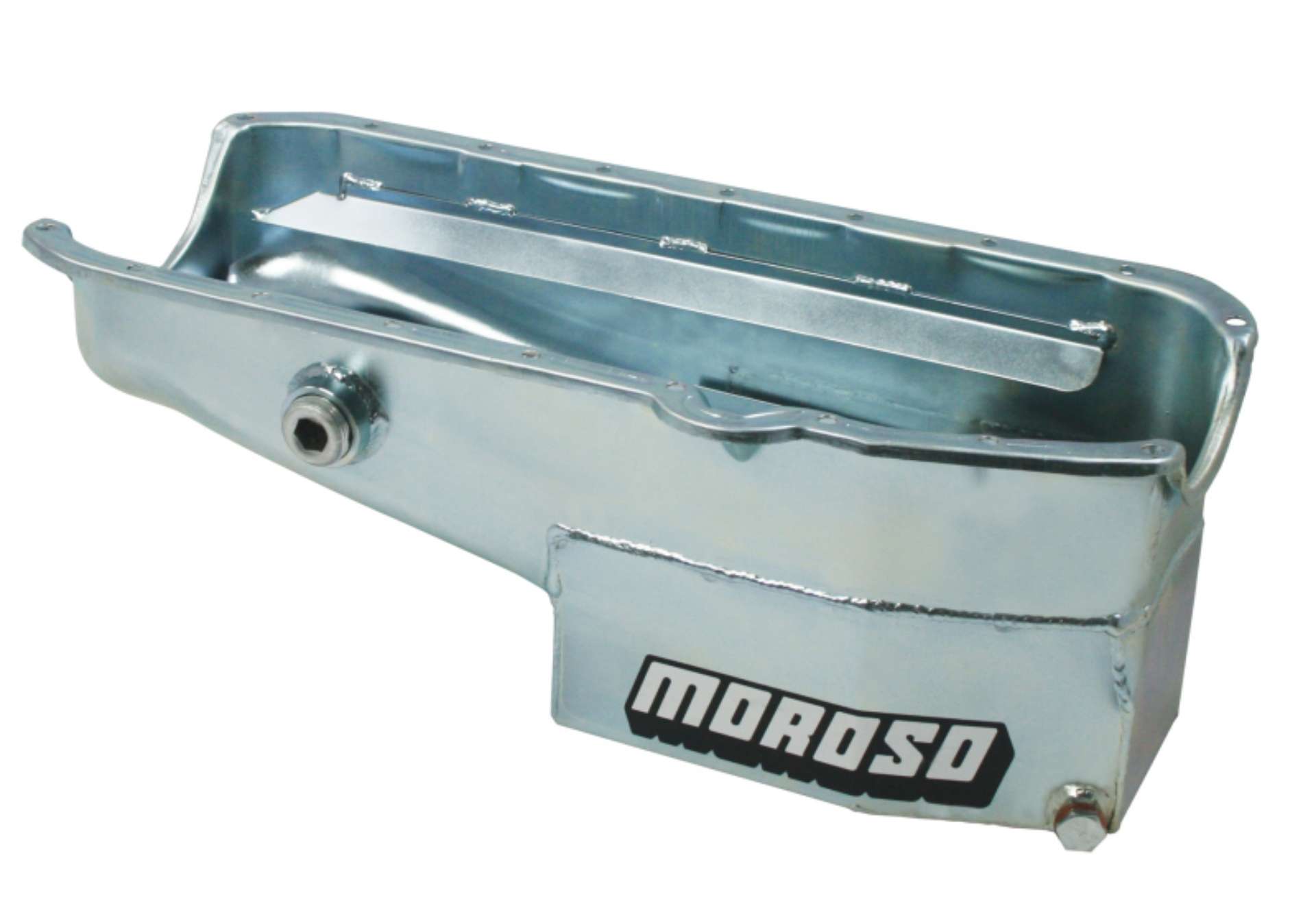 Picture of Moroso Pre-80 Chevrolet Small Block w-1in Inspection Bung Wet Sump 7qt 7-5in Steel Oil Pan