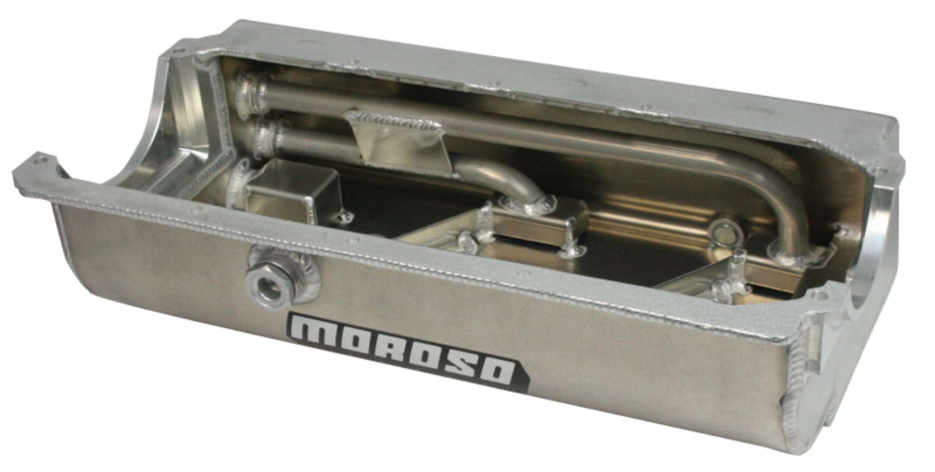 Picture of Moroso Donovan H-C 410 Small Block w-Three Pick Ups Sprint Car Dry Sump 6-5in Aluminum Oil Pan