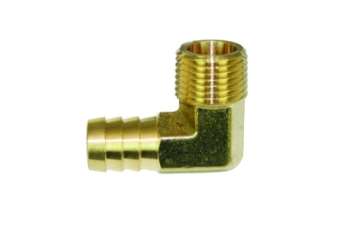 Picture of Moroso 90 Degree Fitting - 1-2in NPT to 5-8in Barbed - Brass - Single