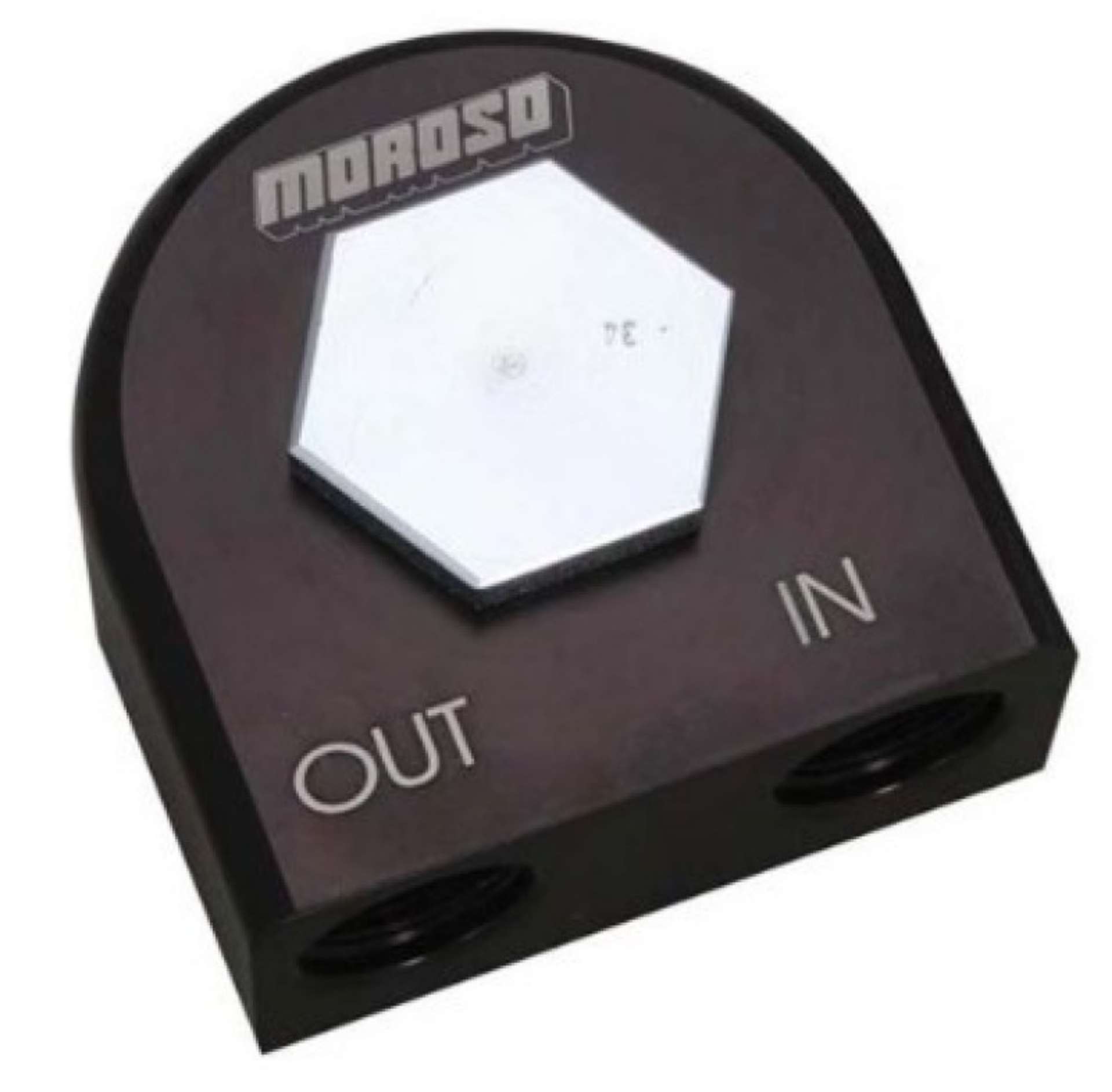 Picture of Moroso Universal Remote Oil Filter Adapter - 90 Degree - 13-16in-16 Thread