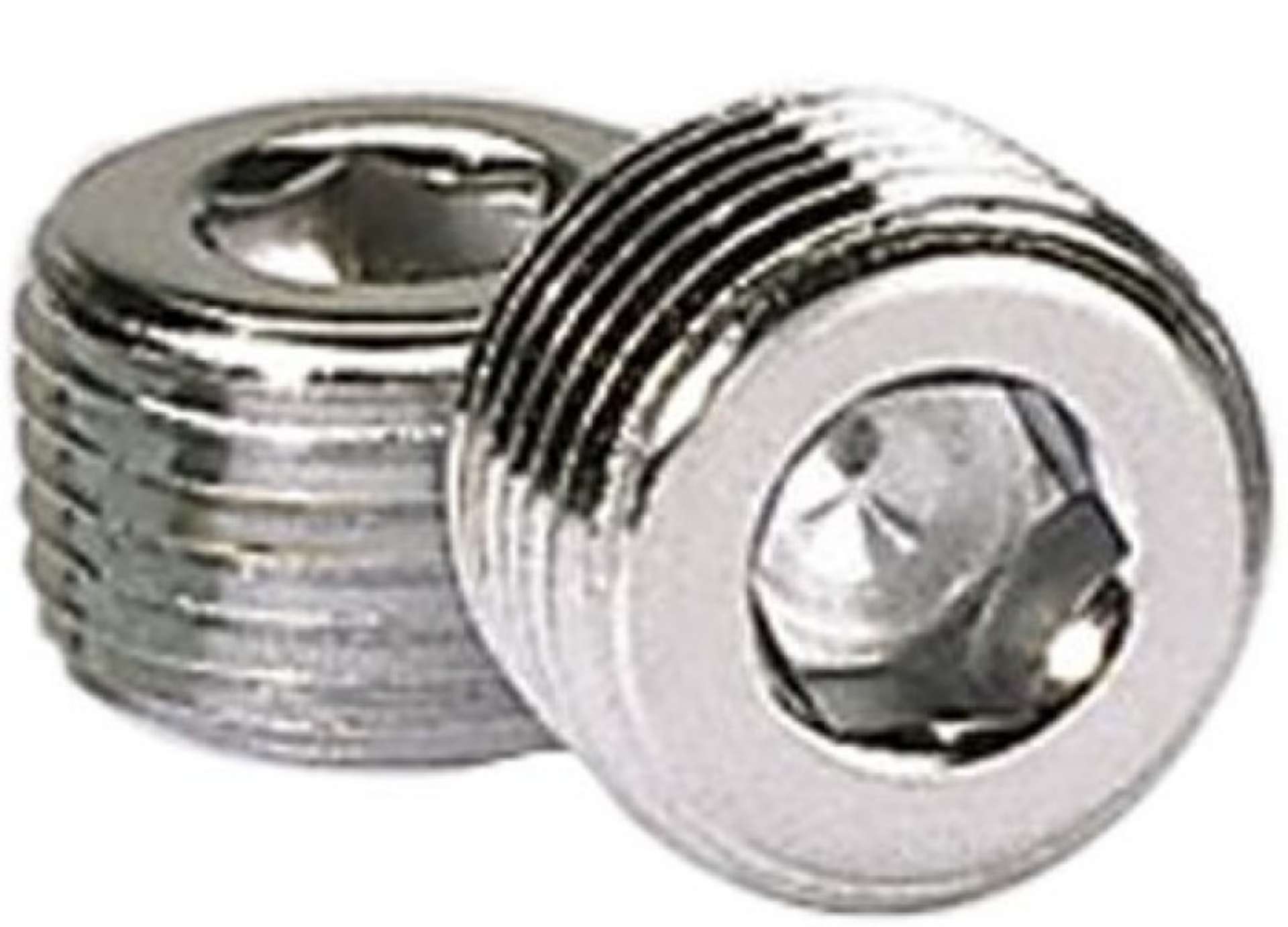 Picture of Moroso Chrome Plated Pipe Plugs - 1-2in NPT Thread - 2 Pack