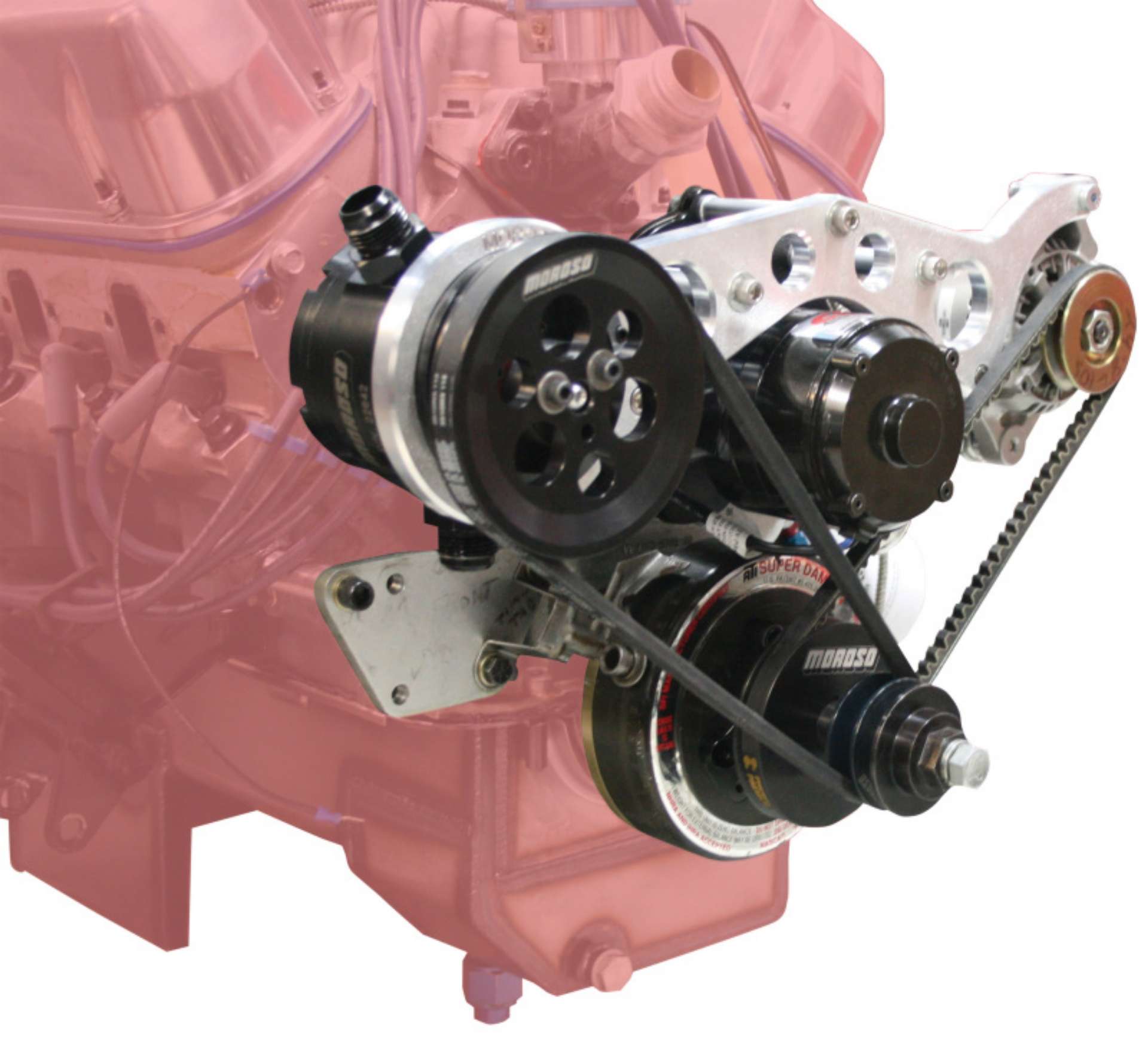 Picture of Moroso Ford Small Block Alternator & Vacuum Pump Mount - CSR Late Water Pump - 93mm Alternator