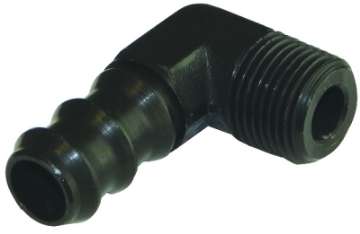 Picture of Moroso Air-Oil Separator Fuel Line Fitting - 3-8in to 1-2in Hose - 90 Degree - Black - Single