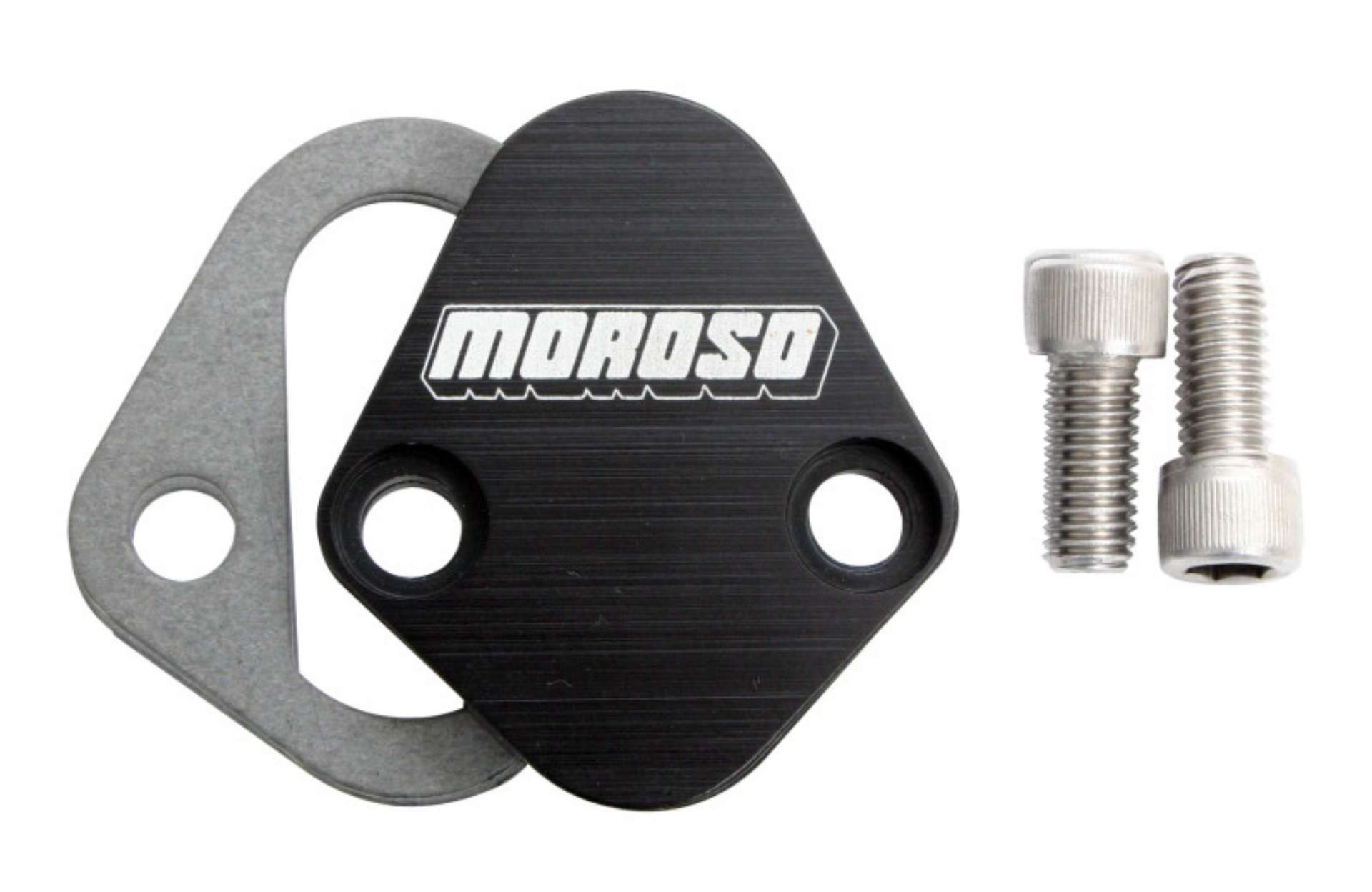 Picture of Moroso Chevrolet Big Block-Chrysler 273-440-Ford Fuel Pump Block-Off Plate w-Gaskets - Billet Alum