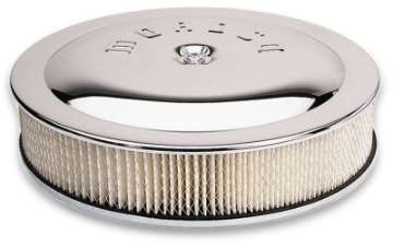 Picture of Moroso Racing Air Cleaner - 14in x 3in Filter - Flat Bottom - Aluminum - Chrome Plated