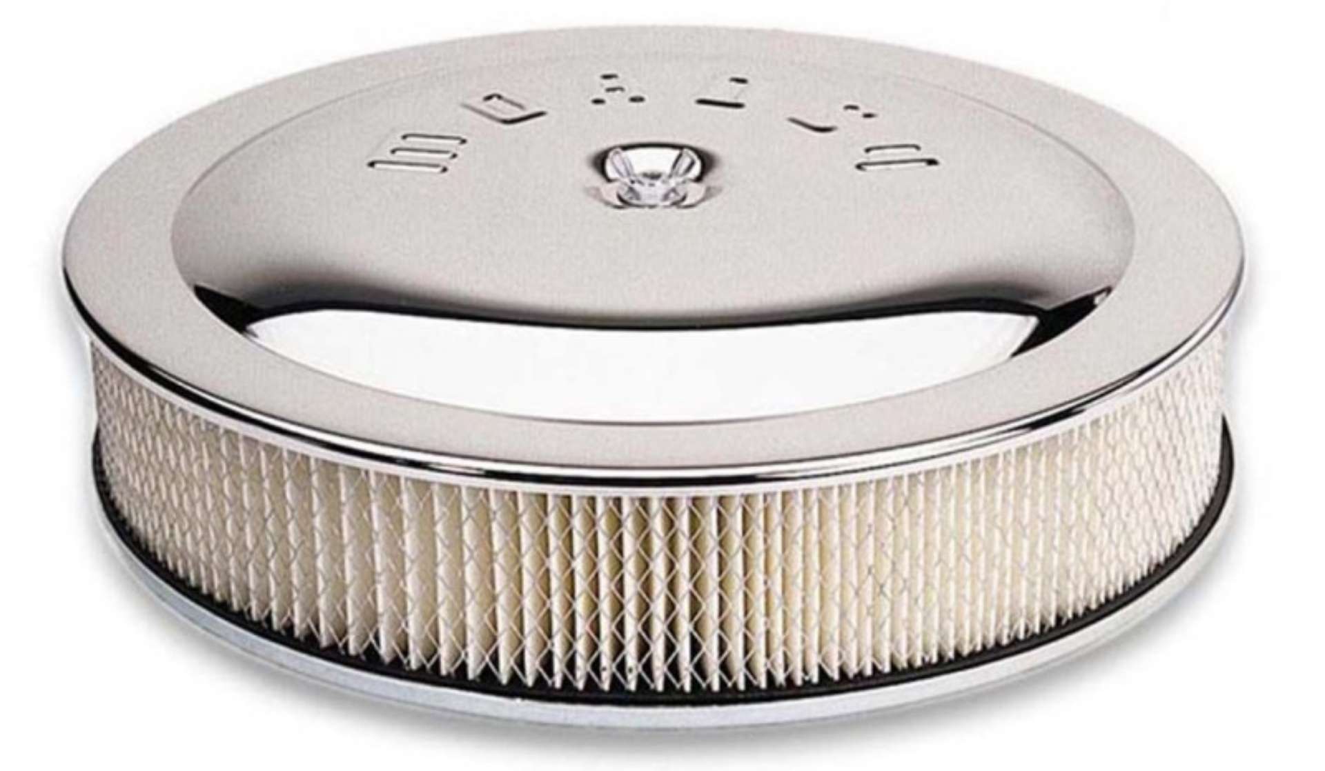 Picture of Moroso Racing Air Cleaner - 14in x 3in Filter - Flat Bottom - Steel - Chrome Plated - 4500