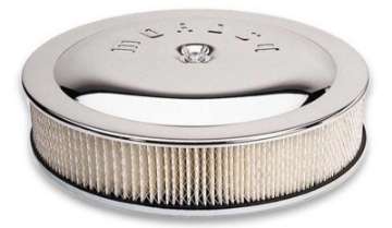 Picture of Moroso Racing Air Cleaner - 14in x 5in Filter - Flat Bottom - Steel - Chrome Plated - 4500