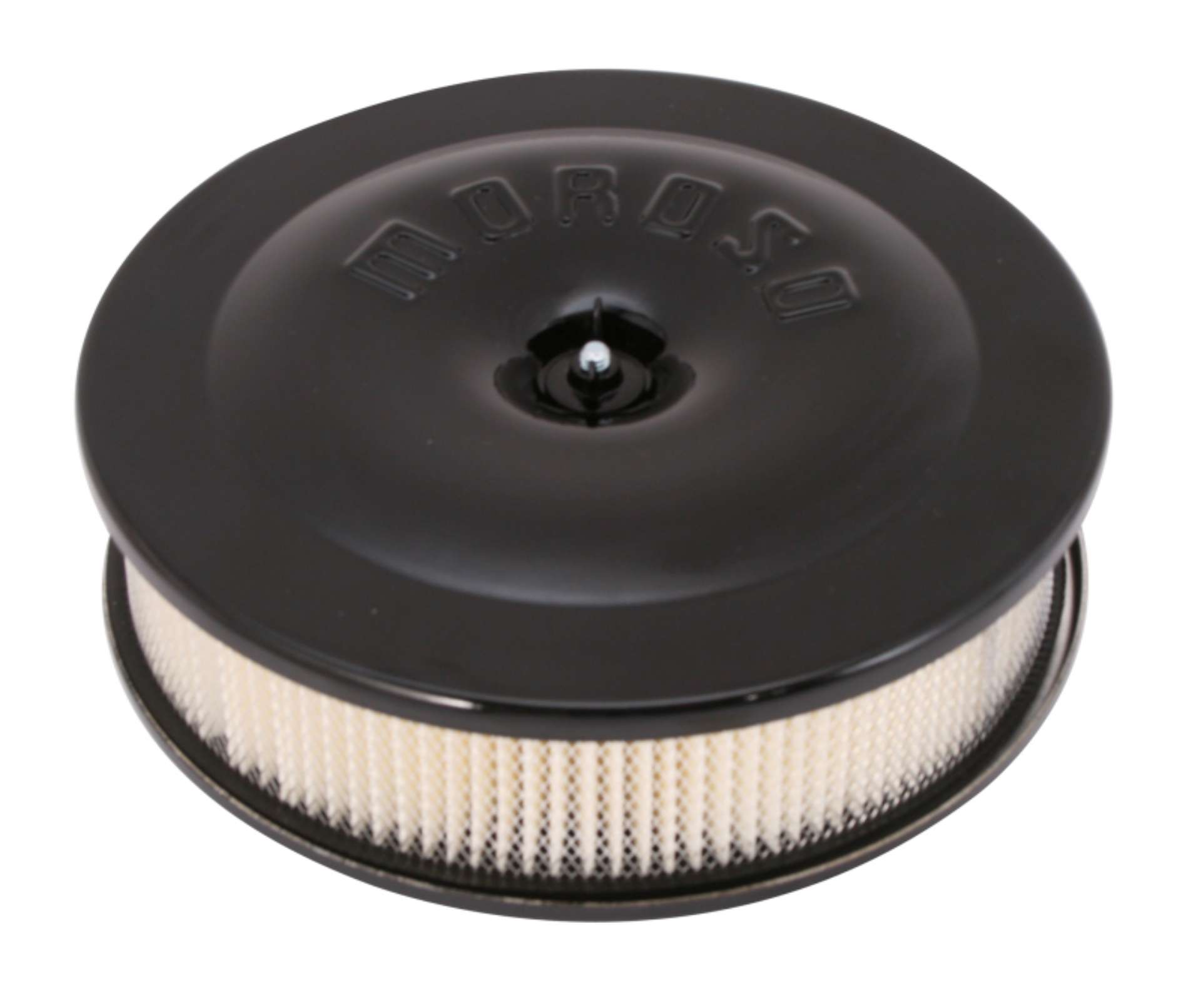 Picture of Moroso Race-Street Air Cleaner - 8-1-2in x 2-3-8in Filter - Aluminum - Black Powder Coat