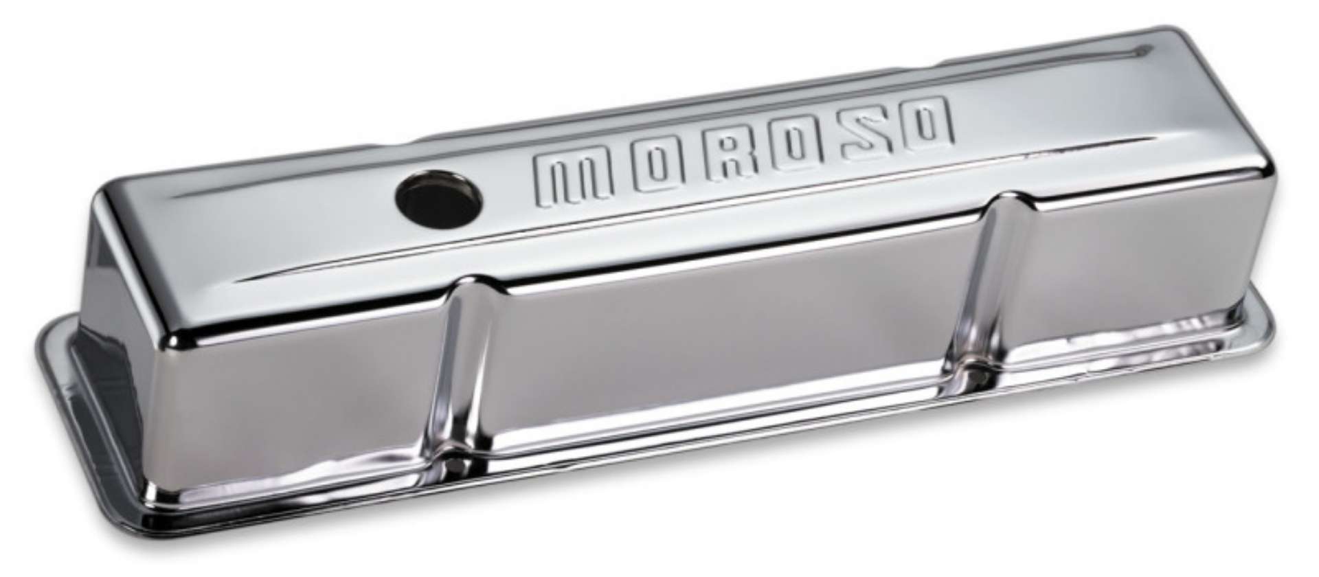 Picture of Moroso Chevrolet Small Block Valve Cover - w-o Baffles - Stamped Steel Chrome Plated - Pair