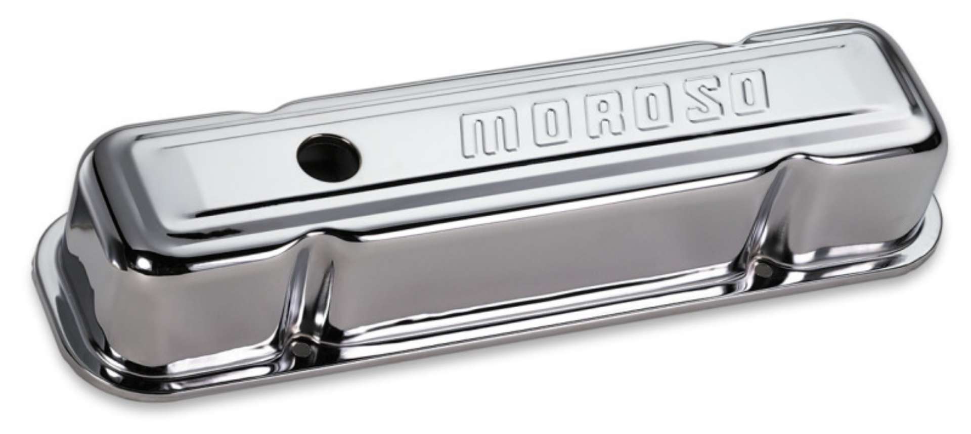 Picture of Moroso Pontiac 301-455 Valve Cover - w-Baffles - Stamped Steel Chrome Plated - Pair