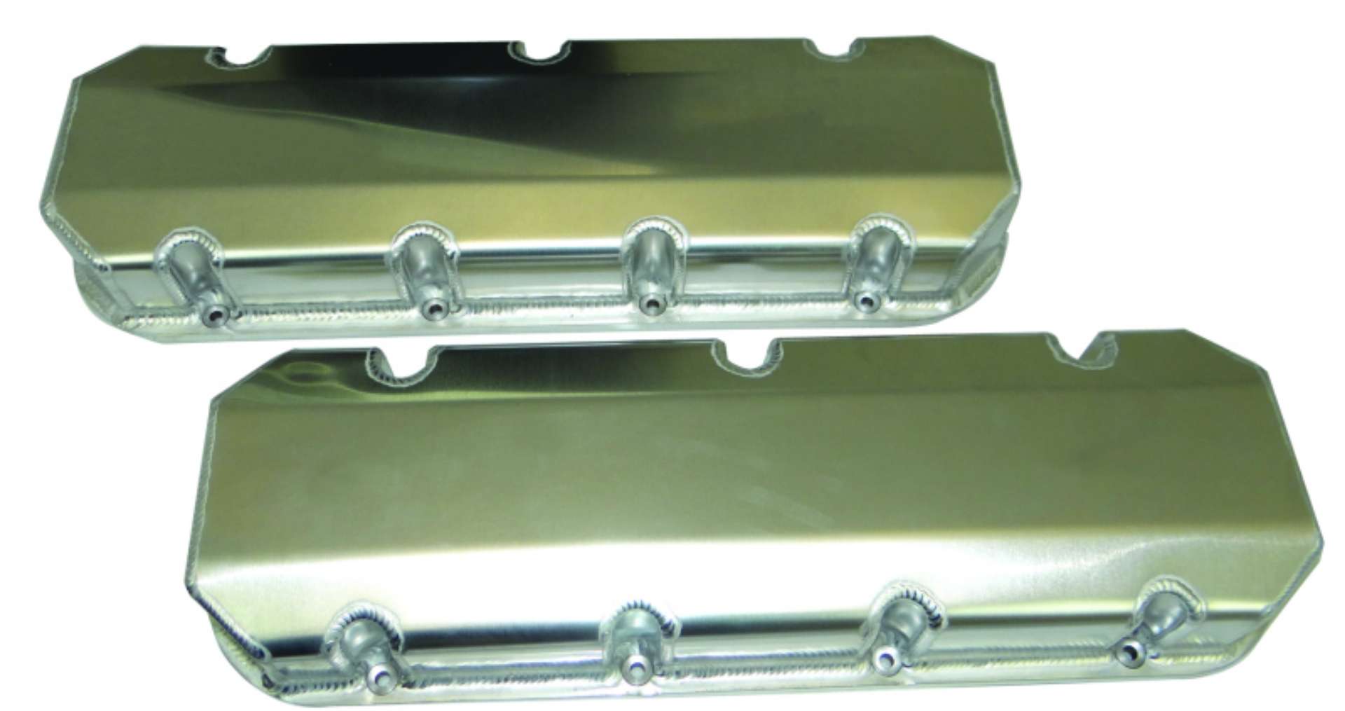 Picture of Moroso Chevrolet Big Block Valve Cover w-Billet Rail - Steel Inserts - No Logo - Aluminum - Pair