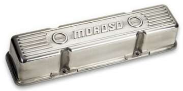 Picture of Moroso Chevrolet Small Block Valve Cover - 3-5in - Polished Aluminum - Pair