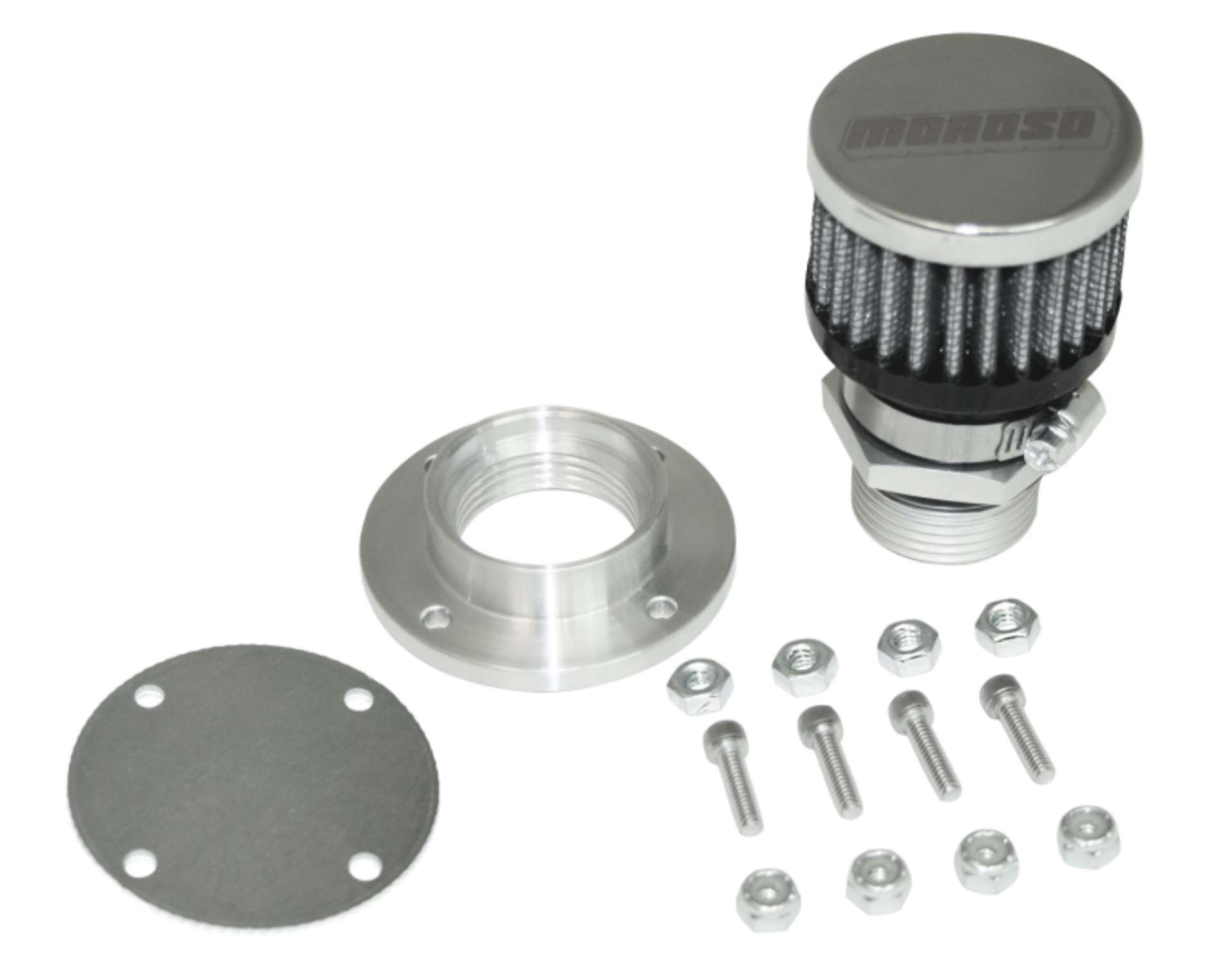 Picture of Moroso Non-Weld Valve Cover Breather Kit - Chrome Finish