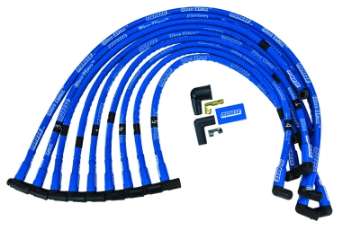 Picture of Moroso Chevrolet Small Block Ignition Wire Set - Blue Max - Spiral Core - Sleeved - HEI - 90 Degree