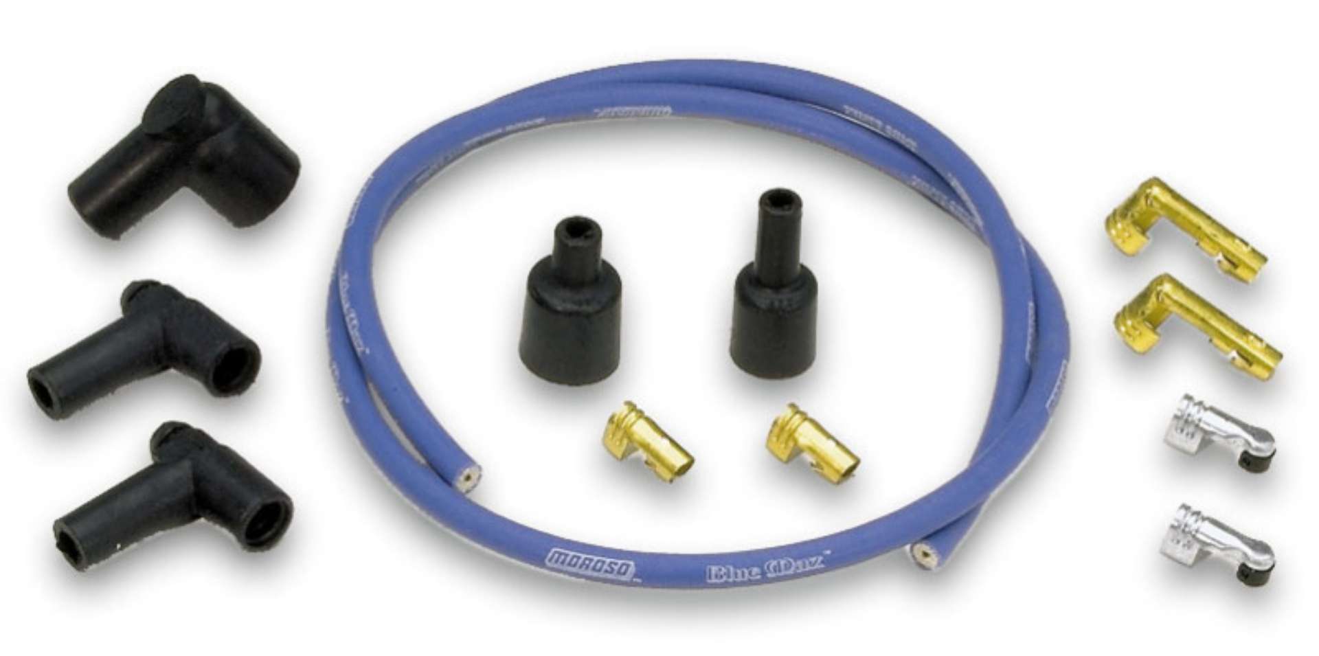 Picture of Moroso Ignition Coil Wire Kit - Blue Max - Solid Core - 8mm - 3ft Wire-Terminals-Boots