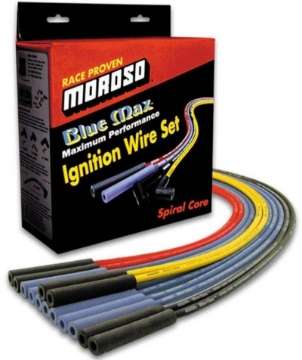 Picture of Moroso Universal Ignition Wire Set - Blue Max - Spiral Core - Unsleeved - 135 Degree - Red