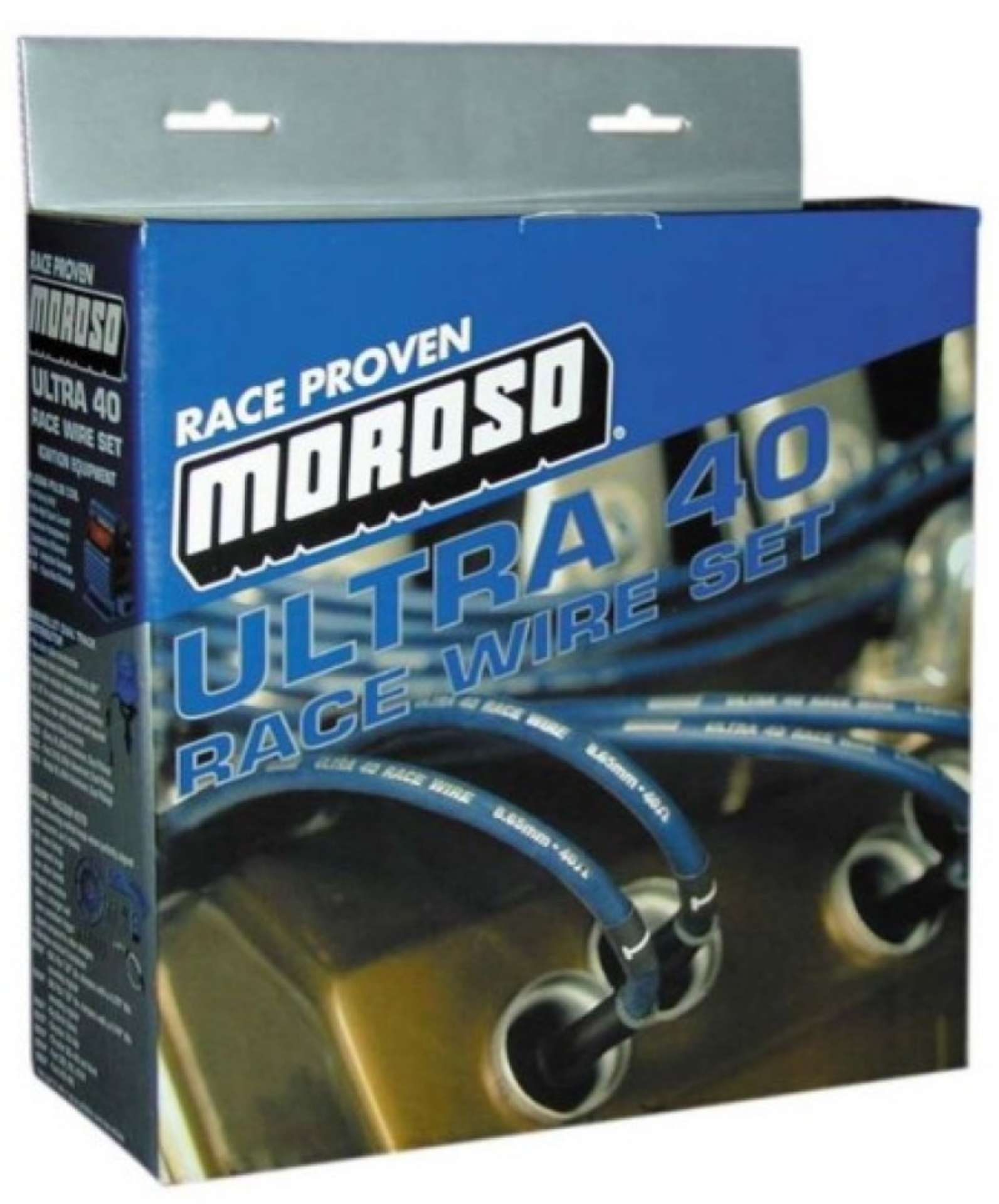 Picture of Moroso GM LS Ignition Wire Set - Ultra 40 - Sleeved - 8in - Blue