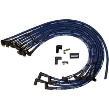 Picture of Moroso Chevrolet Small Block Ignition Wire Set - Ultra 40 - Sleeved - Non-HEI - 90 Degree - Blue