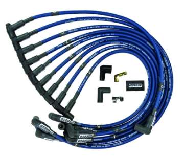 Picture of Moroso Chevrolet Small Block Ignition Wire Set - Ultra 40 - Unsleeved - HEI - Over Valve - Blue