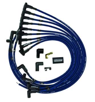 Picture of Moroso Chevrolet Small Block Ignition Wire Set - Ultra 40 - Unsleeved - HEI - Under Header - Blue