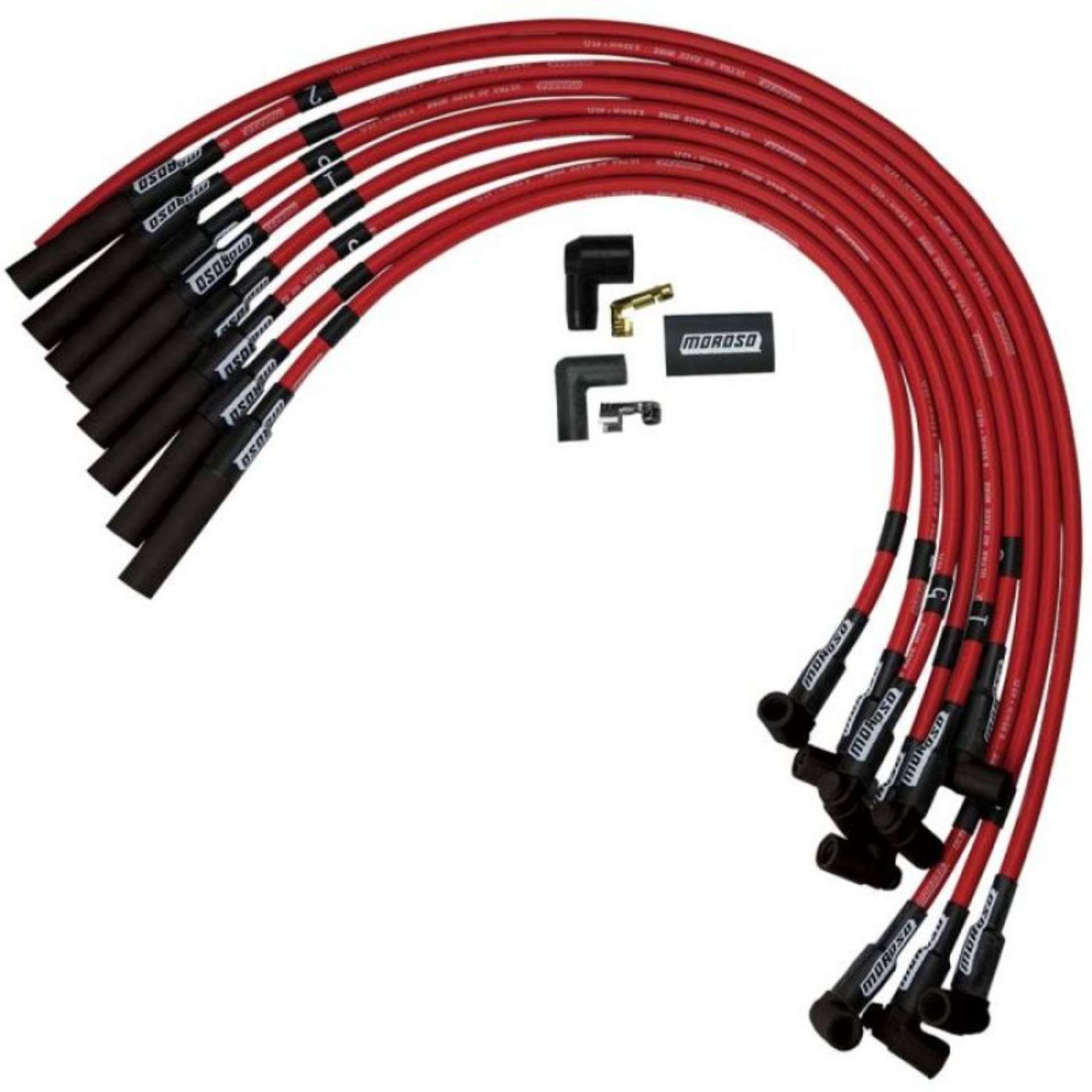 Picture of Moroso Chevrolet Big Block Ignition Wire Set - Ultra 40 - Unsleeved - HEI - Over Valve - Red