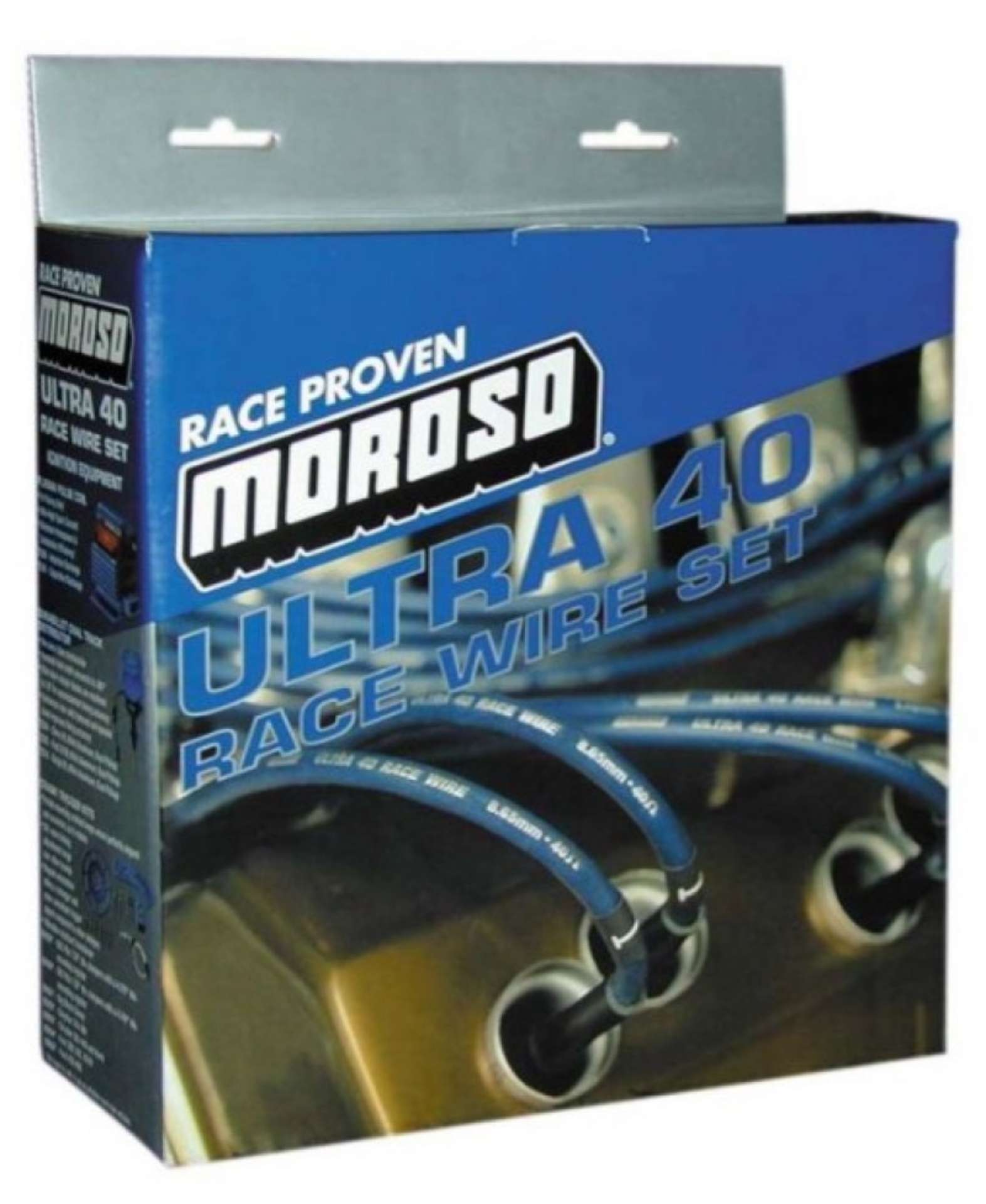 Picture of Moroso Chevrolet Small Block Ignition Wire Set - Ultra 40 - Unsleeved - Non-HEI - Over Valve - Black