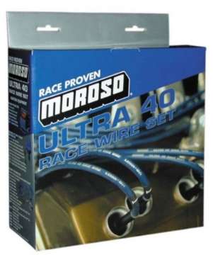 Picture of Moroso Chevrolet Small Block Non-Raised Cam Ignition Wire Set - Ultra 40 - Unsleeved - Black