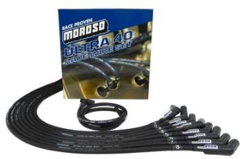 Picture of Moroso Chevrolet Big Block Ignition Wire Set - Ultra 40 - Unsleeved - HEI - 135 Degree - Black