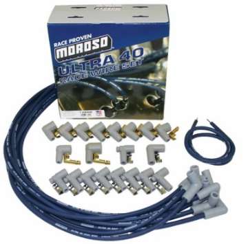 Picture of Moroso Universal Ignition Wire Set - Ultra 40 - 90 Degree - Blue