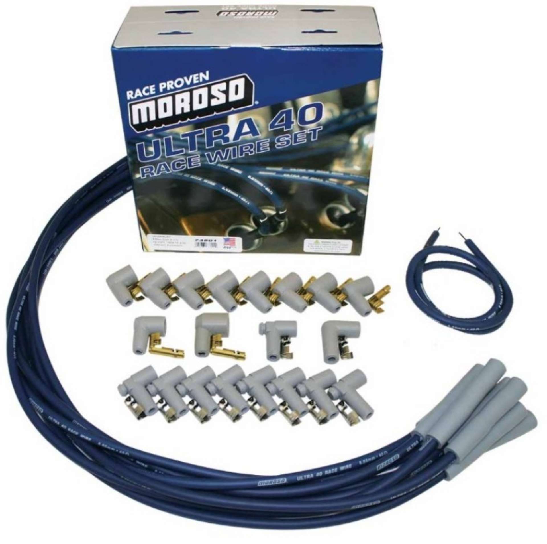 Picture of Moroso Universal Ignition Wire Set - Ultra 40 - Straight - Blue