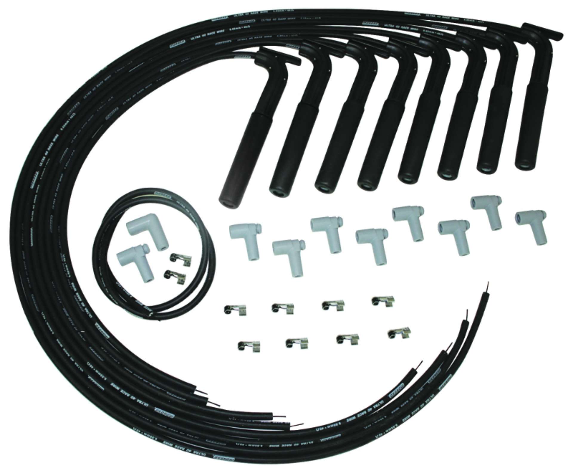 Picture of Moroso Universal-Hemi-BAE-AJPE Ignition Wire Set - Ultra 40 - Unsleeved - Black