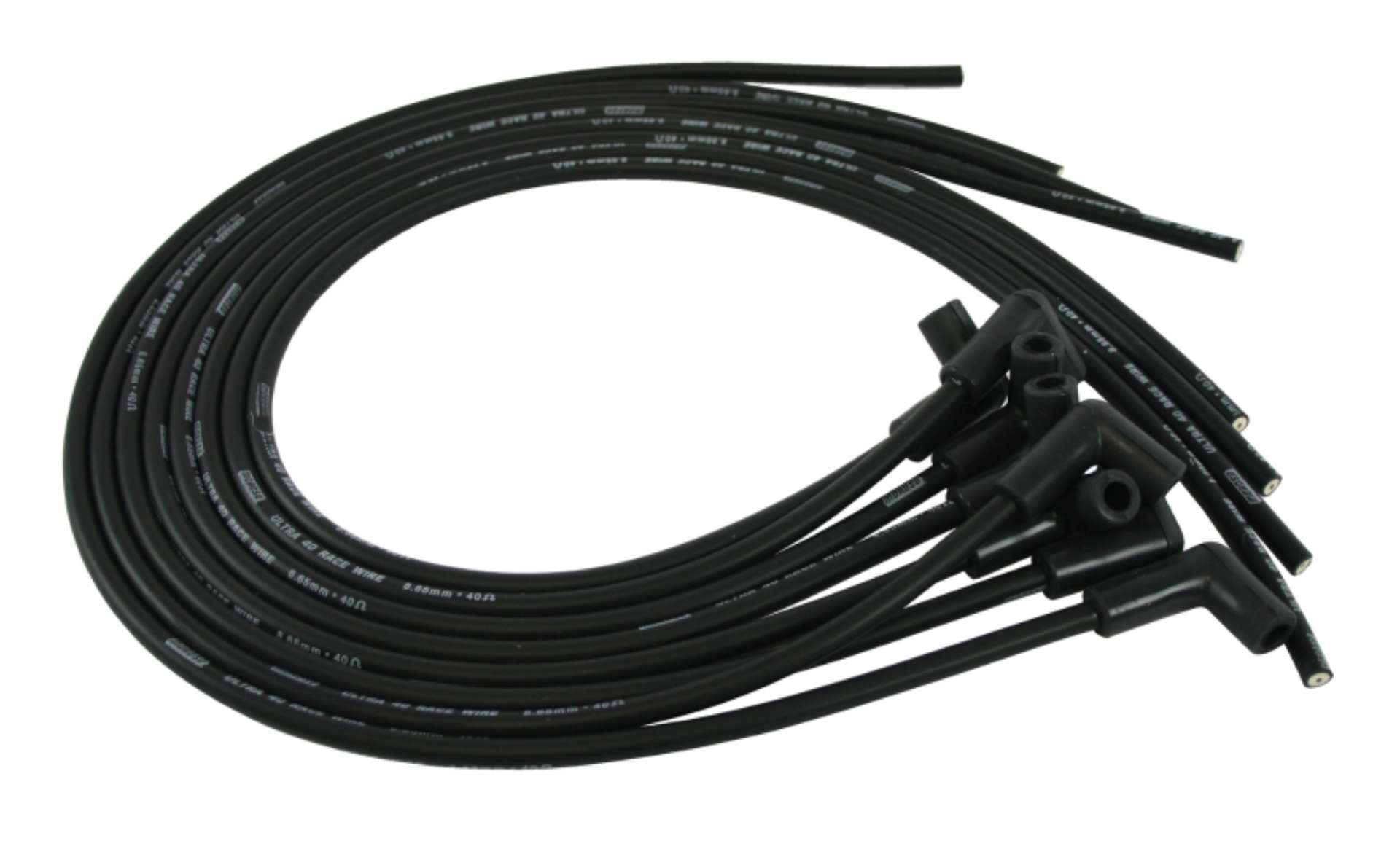 Picture of Moroso Universal Ignition Wire Set - Ultra 40 - Unsleeved - 90 Degree - Black