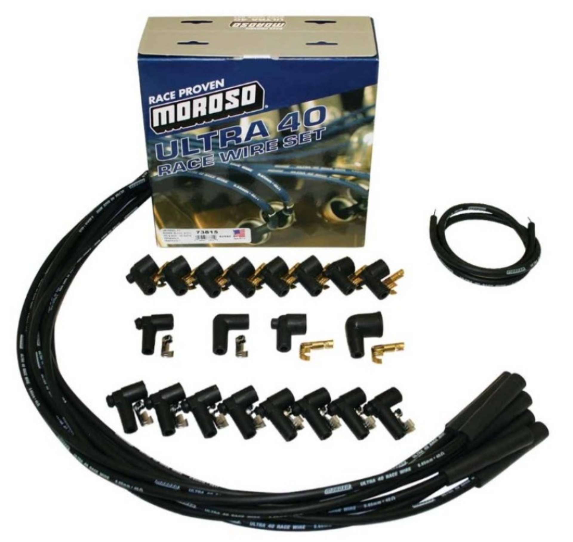 Picture of Moroso Universal Ignition Wire Set - Ultra 40 - Unsleeved - Straight - Black