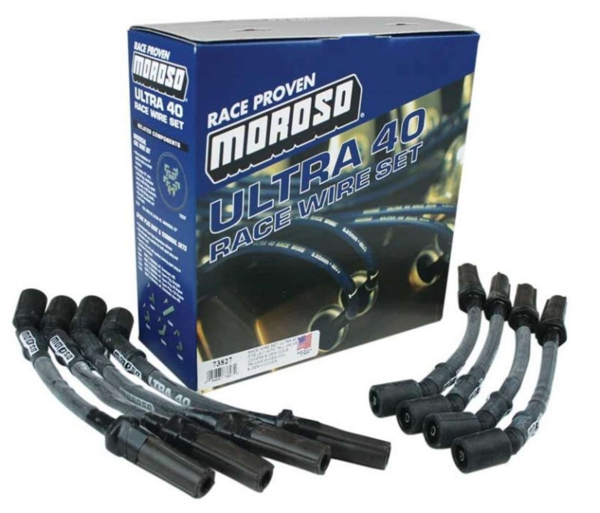 Picture of Moroso GM LS Ignition Wire Set - Ultra 40 - Sleeved - Coil-On - 9-75in Wire - Black