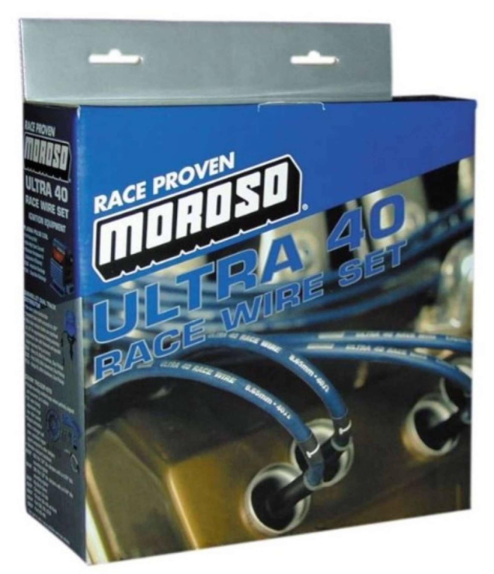 Picture of Moroso Chevrolet Big Block Ignition Wire Set - Ultra 40 - Sleeved - HEI - Crab Cap - 90 Degree - Blk