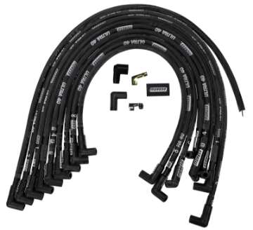 Picture of Moroso Chevrolet Big Block Ignition Wire Set - Ultra 40 - Sleeved - HEI - Crab Cap - 90 Degree - Blk