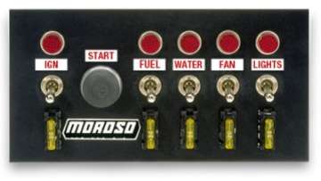 Picture of Moroso Toggle Switch Panel - Drag Race - 4in x 7-75in - Five On-Off Switches