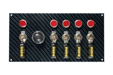 Picture of Moroso Toggle Switch Panel - Dash Mount - 4in x 7-75in - Grey-Black Fiber Design