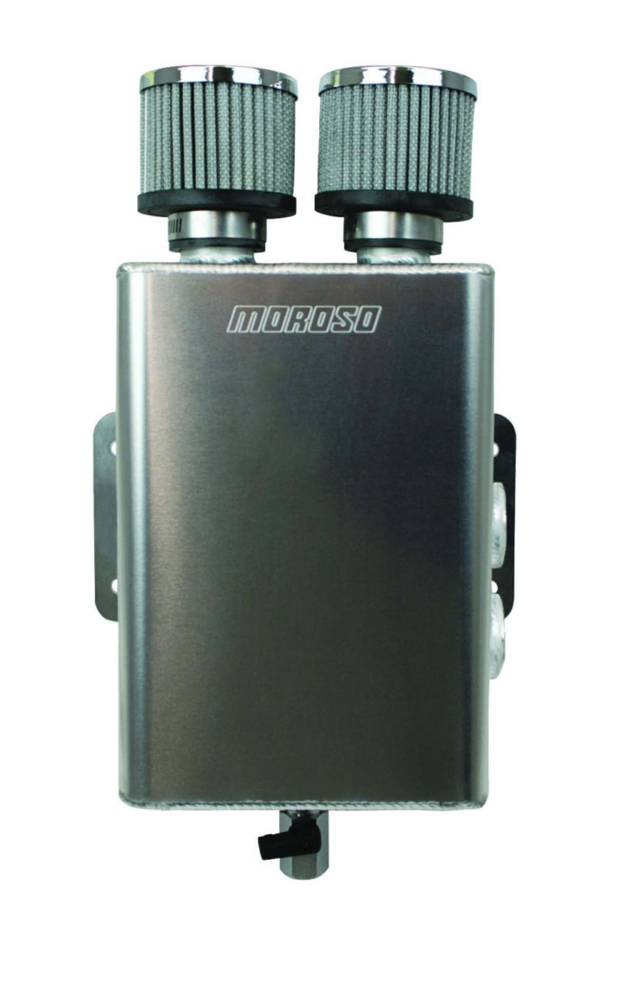 Picture of Moroso Breather Tank-Catch Can -16An Female Inlet - Right Side - Two Breathers - Aluminum