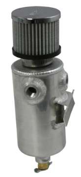 Picture of Moroso Breather Tank-Catch Can - 3-8in NPT Female & 1-2in NPT Female Fitting - Roll Bar Mount - Alum