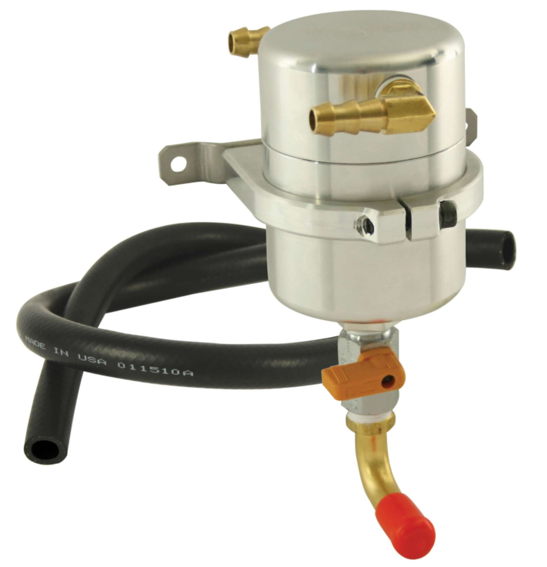 Picture of Moroso Universal Air-Oil Separator Catch Can - Large Body - 90 Degree Inlet-Outlet Fittings