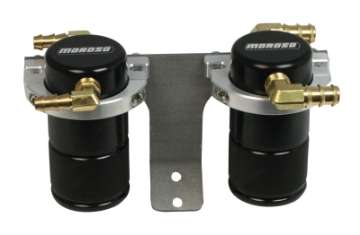 Picture of Moroso 04-07 Subaru STi w-Front Mount Intercooler Air-Oil Separator Catch Can - Billet Alum -Black